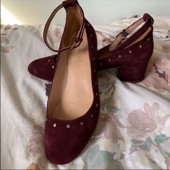 Madewell Wine Block Heels - Picture 3 of 8